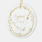 Kerst Aangepaste Naam Steenbok Zodiac Sign Gold Keramisch Ornament (Links)