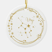 Kerst Aangepaste Naam Virgo Zodiac Sign Gold Keramisch Ornament (Voorkant)