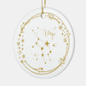 Kerst Aangepaste Naam Virgo Zodiac Sign Gold Keramisch Ornament (Links)