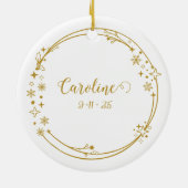 Kerst Aangepaste Naam Virgo Zodiac Sign Gold Keramisch Ornament (Achterkant)