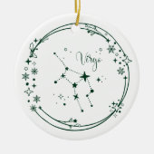 Kerst Aangepaste Naam Virgo Zodiac Sign Groen Keramisch Ornament (Voorkant)