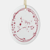 Kerst Aangepaste Naam Vissen Dierenriem sterrenbee Keramisch Ornament (Rechts)