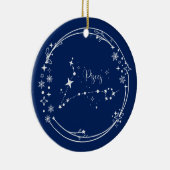 Kerst Aangepaste Naam Vissen Zodiac Blauw Zilver Keramisch Ornament (Rechts)