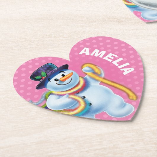 Kerst aangepaste onderzetter Snowman winter wonder (Gekanteld)