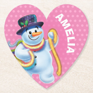 Kerst aangepaste onderzetter Snowman winter wonder