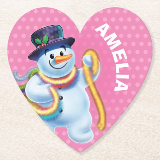 Kerst aangepaste onderzetter Snowman winter wonder (Voorkant)