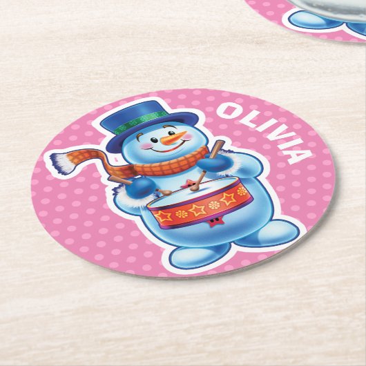 Kerst aangepaste onderzetter Snowman winter wonder (Gebogen)