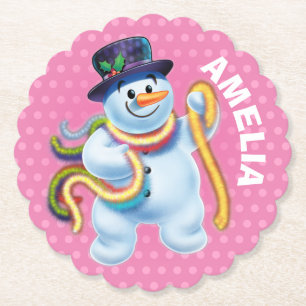 Kerst aangepaste onderzetter Snowman winter wonder