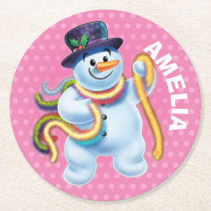Kerst aangepaste onderzetter Snowman winter wonder