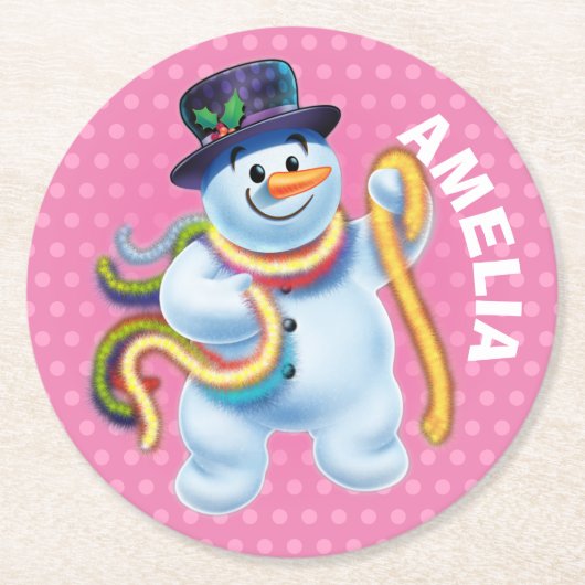 Kerst aangepaste onderzetter Snowman winter wonder (Voorkant)