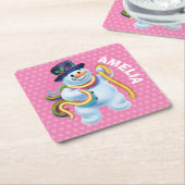 Kerst aangepaste onderzetter Snowman winter wonder (Schuin)