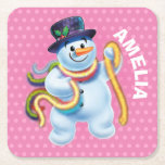 Kerst aangepaste onderzetter Snowman winter wonder<br><div class="desc">Kerst op maat onderzetter Sneeuwman winterwonderland te midden van sprankelende sterrenhemel en vallende sneeuwval helpt deze knipogende sneeuwman om magie en warmte toe te voegen aan een gezellige kerstavond. Bekijk de andere cadeaus en items met dit afbeelding.</div>