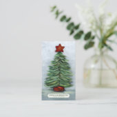 Kerst Aangepaste QR-code Scannable Holiday Visitekaartje (Staand voorkant)