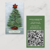 Kerst Aangepaste QR-code Scannable Holiday Visitekaartje (Voorkant / Achterkant)