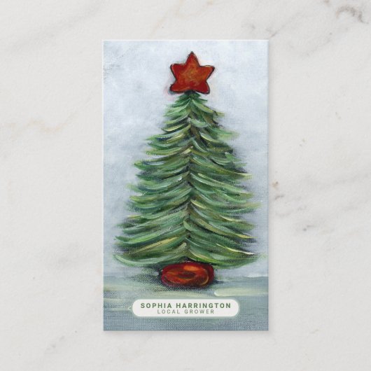 Kerst Aangepaste QR-code Scannable Holiday Visitekaartje (Voorkant)