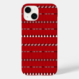 Kerst Aangepaste Tekst Rood Wit Gebreide Trui Case-Mate iPhone 14 Hoesje