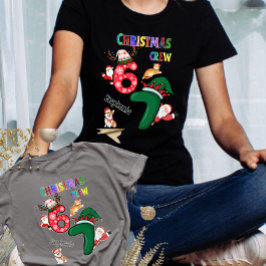 Kerst Aanpasbare Familie Crew Pret Zwart T-shirt