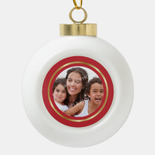 Kerst Aanpasbare Foto Sneeuwvlok Omlijst Keramische Bal Ornament