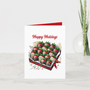 Kerst aanpasbare snoep gecoate aardbeien feestdagen kaart