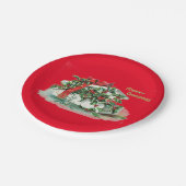 Kerst aanwezig en Holly Party Papieren Bordje (Gekanteld)