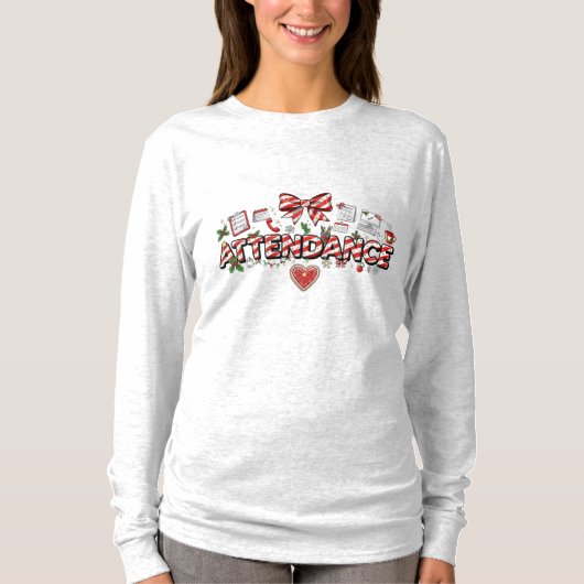 Kerst Aanwezigheid Lange Mouwen T-shirt (Voorkant)