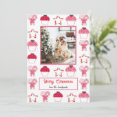 Kerst Aardbei Cupcakes & suikerriet Feestdagenkaart (Staand voorkant)