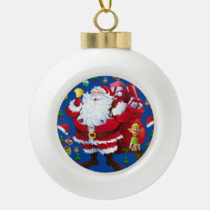 Kerst aardewerk bal ornament, Sinterklaas Keramische Bal Ornament