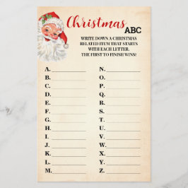Kerst ABC  Santa Game Kaart