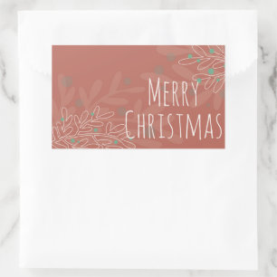 Kerst abstract bloem wijn rood ontwerp rechthoekige sticker