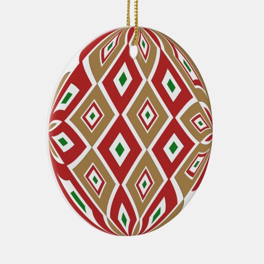 Kerst abstract en strepen twee design keramisch ornament (Rechts)