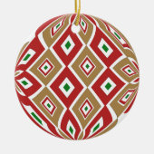 Kerst abstract en strepen twee design keramisch ornament (Voorkant)