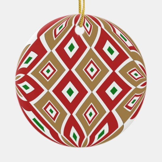 Kerst abstract en strepen twee design keramisch ornament (Voorkant)