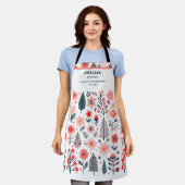 Kerst Abstracte bomen, Botanische Kerst Schort (Gedragen)