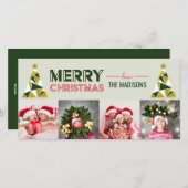 Kerst abstracte dennenboom foto collage kaart (Voorkant / Achterkant)