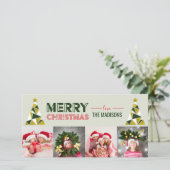 Kerst abstracte dennenboom foto collage kaart (Staand voorkant)