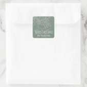 Kerst abstracte mistletoe ontwerp vierkante sticker (Tas)