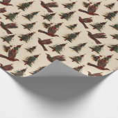 Kerst Abstracte vogels en bomen inpakpapier (Hoek)