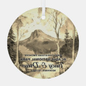 Kerst Acadia National Park Sepia verloofd paar Glas Ornament (Achterkant)