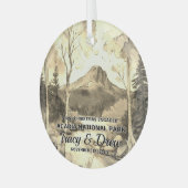 Kerst Acadia National Park Sepia verloofd paar Glas Ornament (Voorkant links)