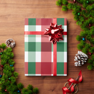Kerst Achtergrond Check Patroon Cadeaupapier