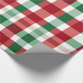 Kerst Achtergrond Check Patroon Cadeaupapier (Hoek)