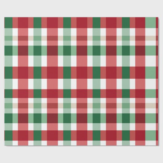 Kerst Achtergrond Check Patroon Cadeaupapier (Vlak)