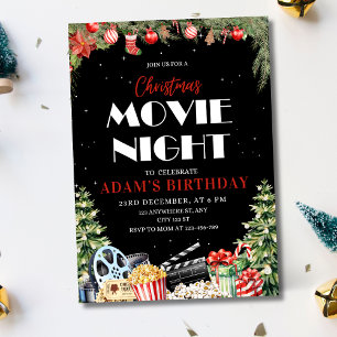 Kerst Achtertuin Film Nacht Verjaardag Uitnodiging
