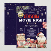 Kerst Achtertuin Film Night Popcorn Santa Party Kaart (Voorkant / Achterkant)