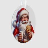 Kerst Acryl Ornament Kerstman Koekjes en Melk (voorkant)