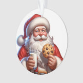 Kerst Acryl Ornament Kerstman Koekjes en Melk (voorkant)