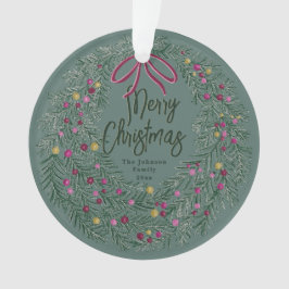 Kerst Acrylaat Ornament in Saliegroen met Foto