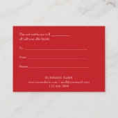 Kerst Activiteiten Sneeuwvlokken Cadeaubewijs Kortingskaartje (Achterkant)