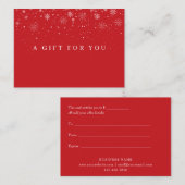 Kerst Activiteiten Sneeuwvlokken Cadeaubewijs Kortingskaartje (Voorkant / Achterkant)