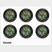 Kerst-adres NOEL met groen en bessen Ronde Sticker (Vel)